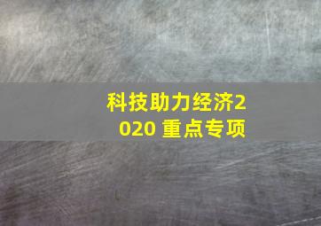 科技助力经济2020 重点专项